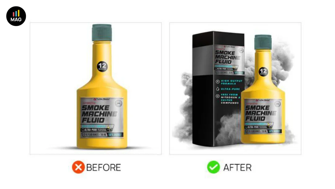 Before and after Amazon main image improving multi-unit product staging for set visibility